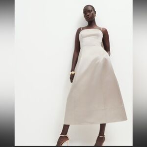 Reformation Satin Dress in Cream